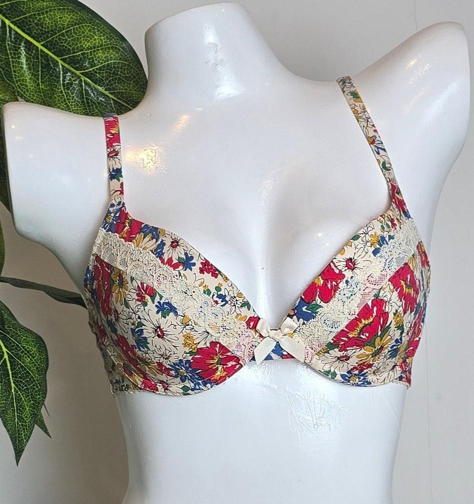 M&S limited collection daisy print padded plunge A-DD Bra