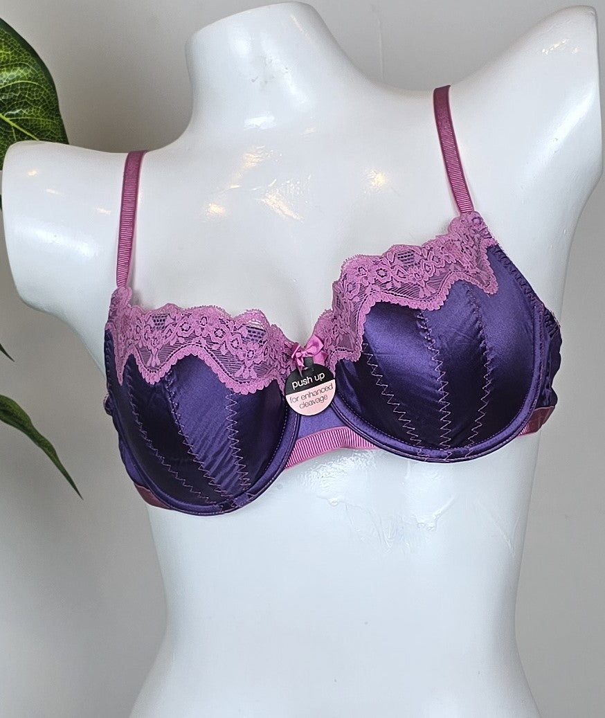 M&S Limited Collection Floral Lace vintage Padded Bra with Silk