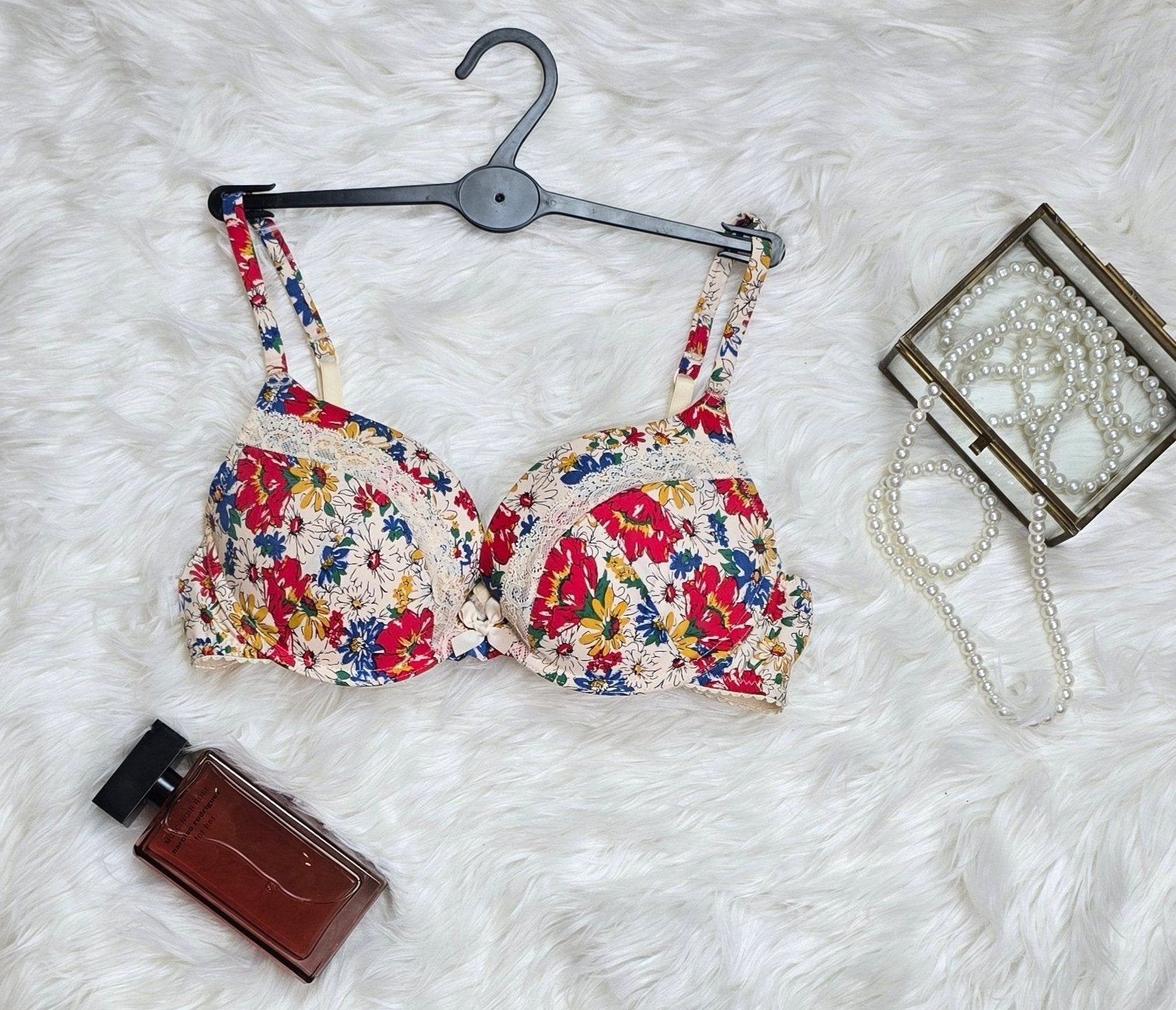 M&S limited collection daisy print padded plunge A-DD Bra