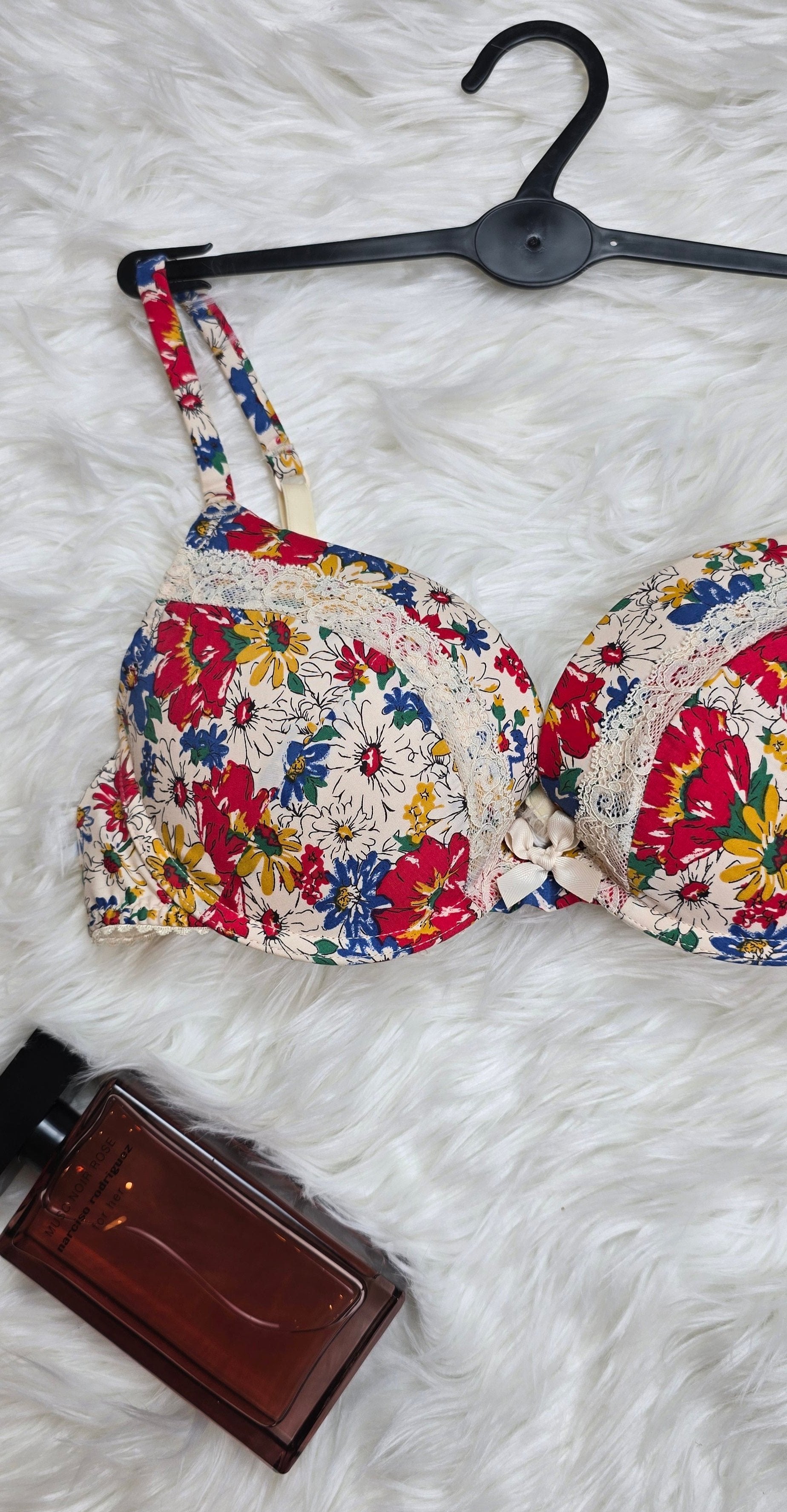 M&S limited collection daisy print padded plunge A-DD Bra