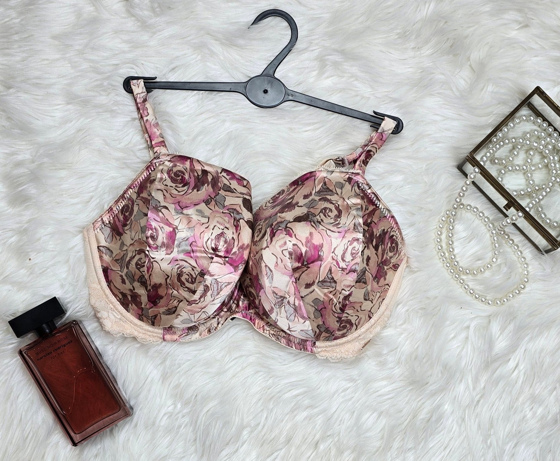 M&S Autograph French-Designed Rose Lace with Silk Bra