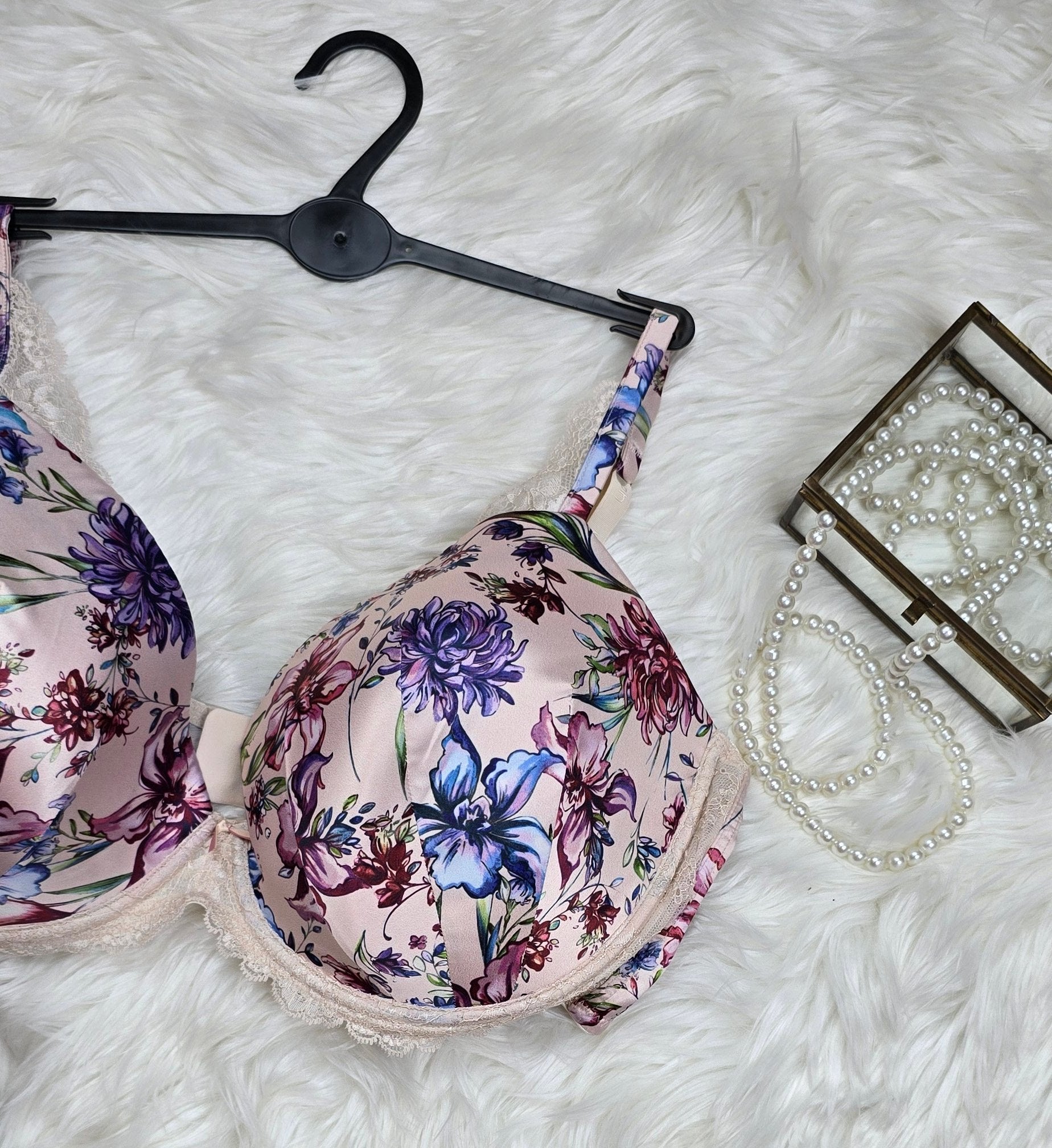 M&S Lace & Floral Print Padded Bra