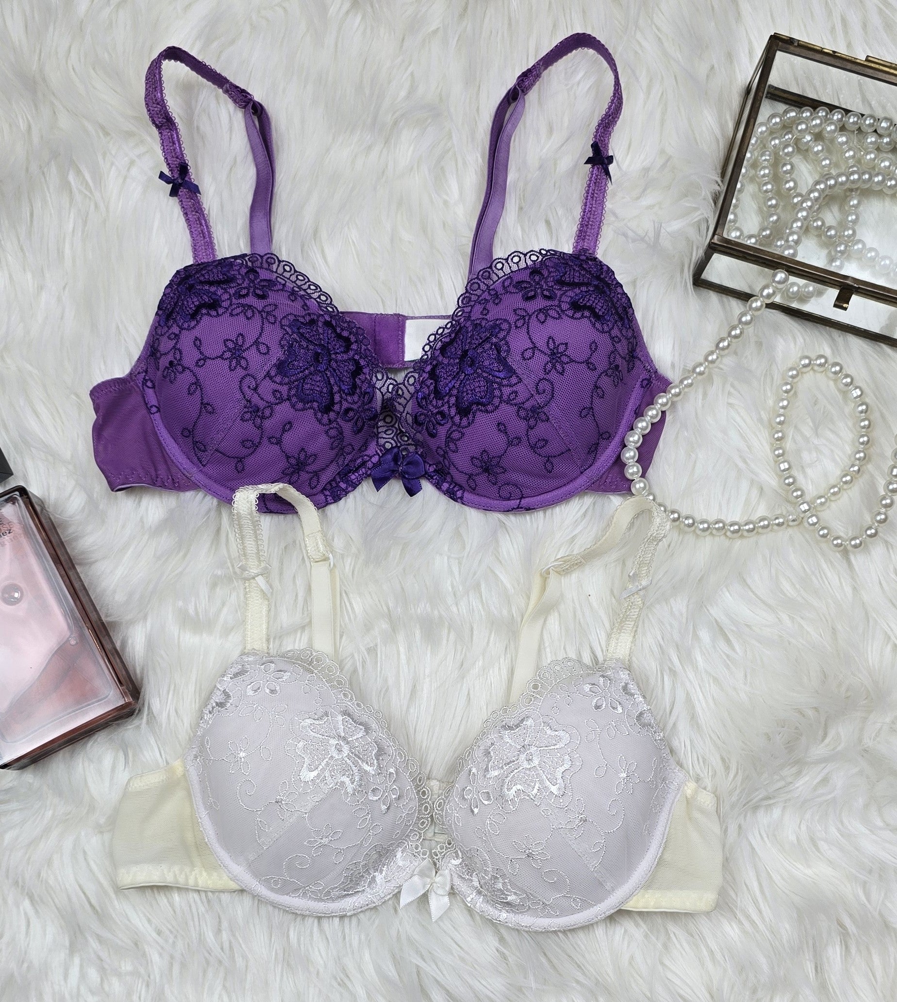 M&S 2 Pack - Limited Collection Floral Embroidered Plunge Bras