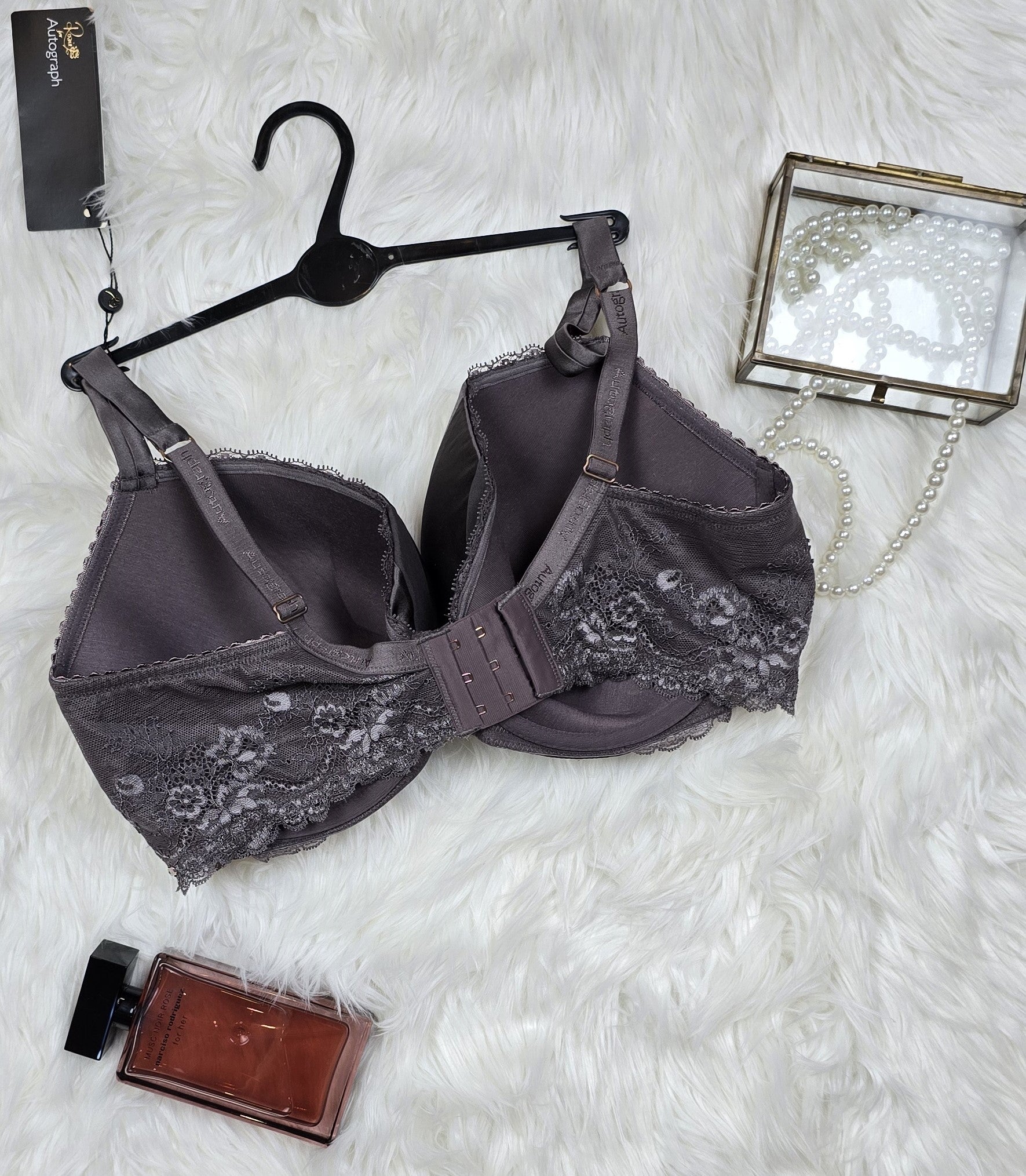 M&S Autograph French Designed Rose Lace with Silk Bra