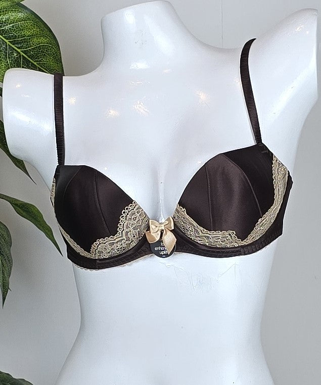 M&S Limited Collection Floral Lace Padded A-DD Bra with Silk