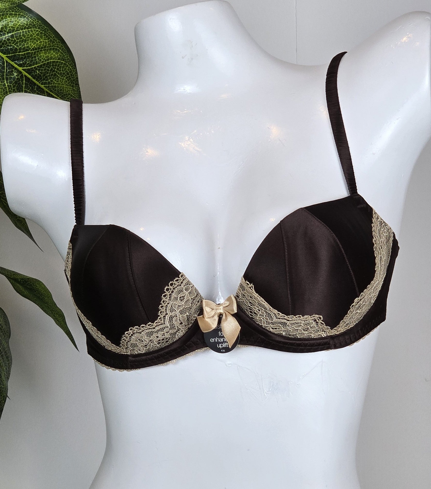 M&S Limited Collection Floral Lace Padded A-DD Bra with Silk