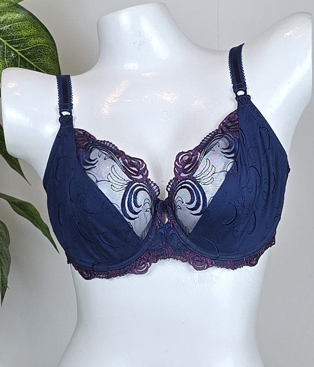 M&S Per Una Swirl Comfort Embroidered Non-Padded Bra