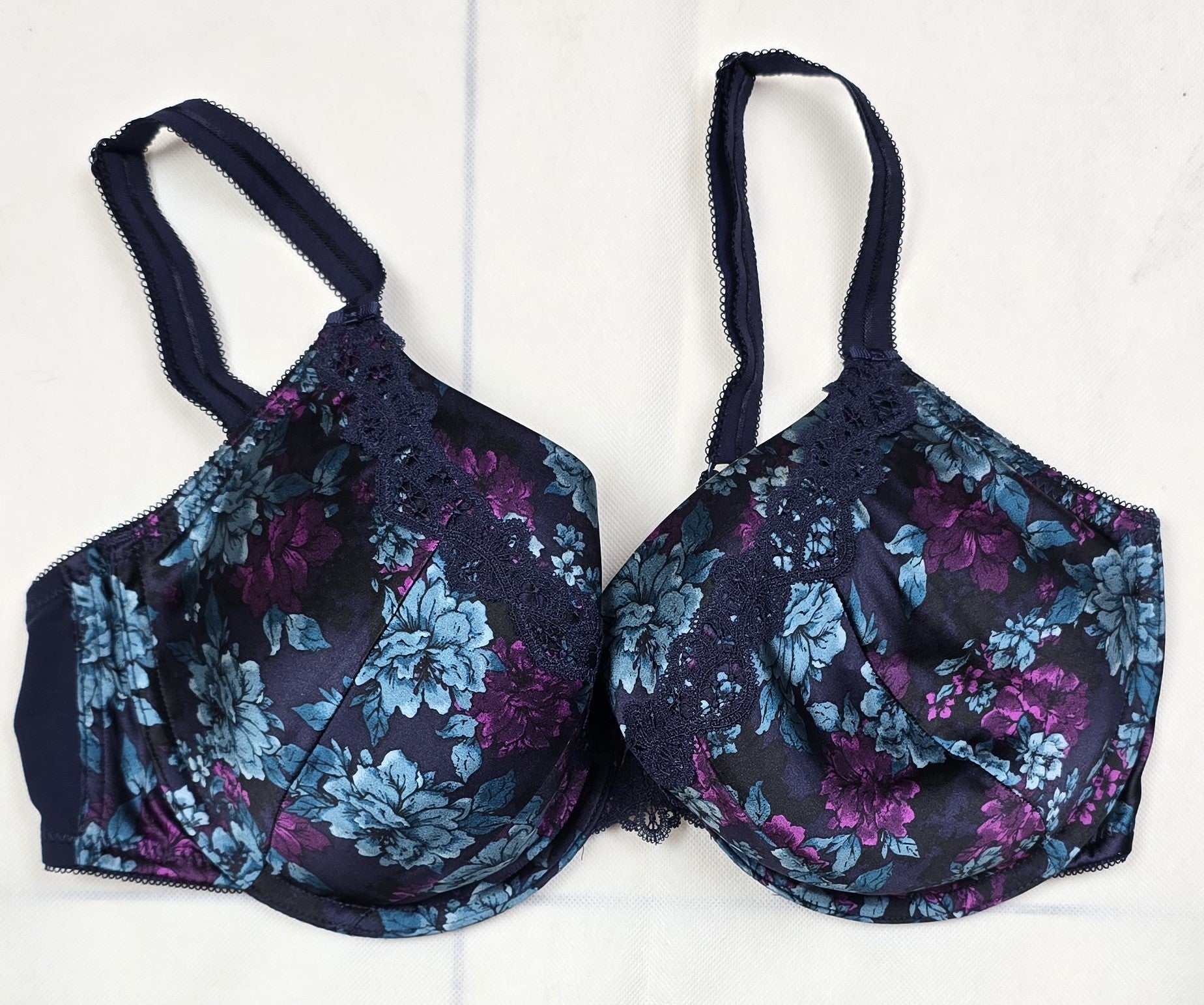 M&S Per Una Silk & Guipure Full Cup Balcony Bra