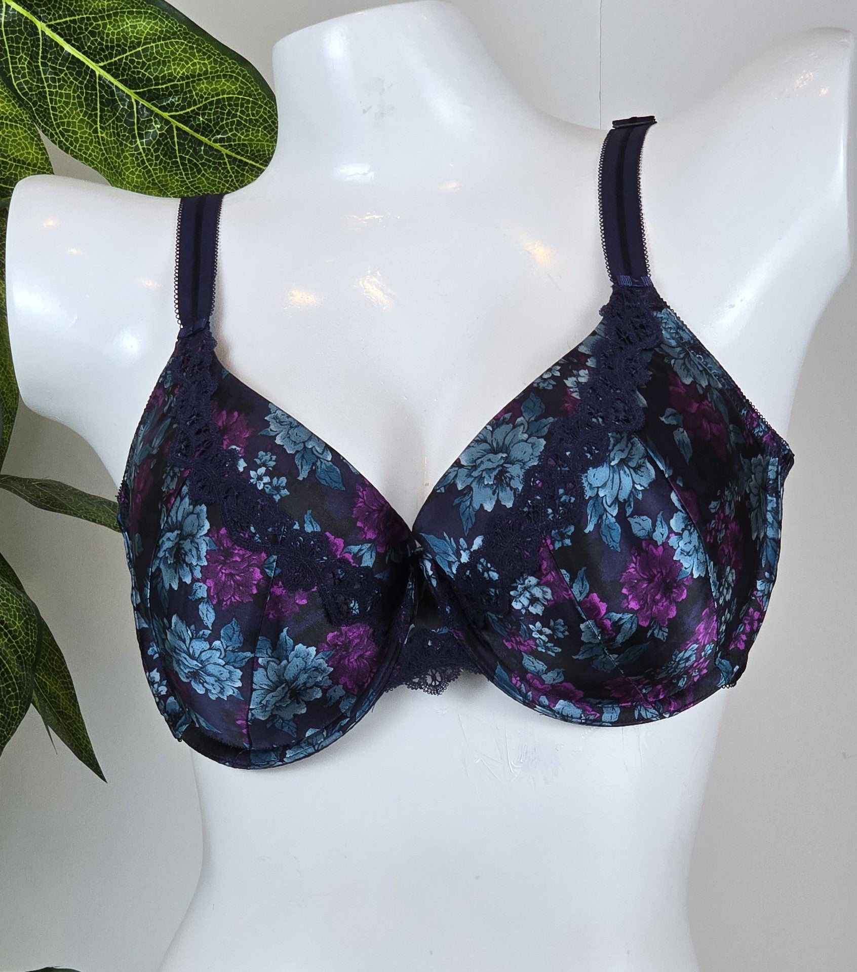 M&S Per Una Silk & Guipure Full Cup Balcony Bra