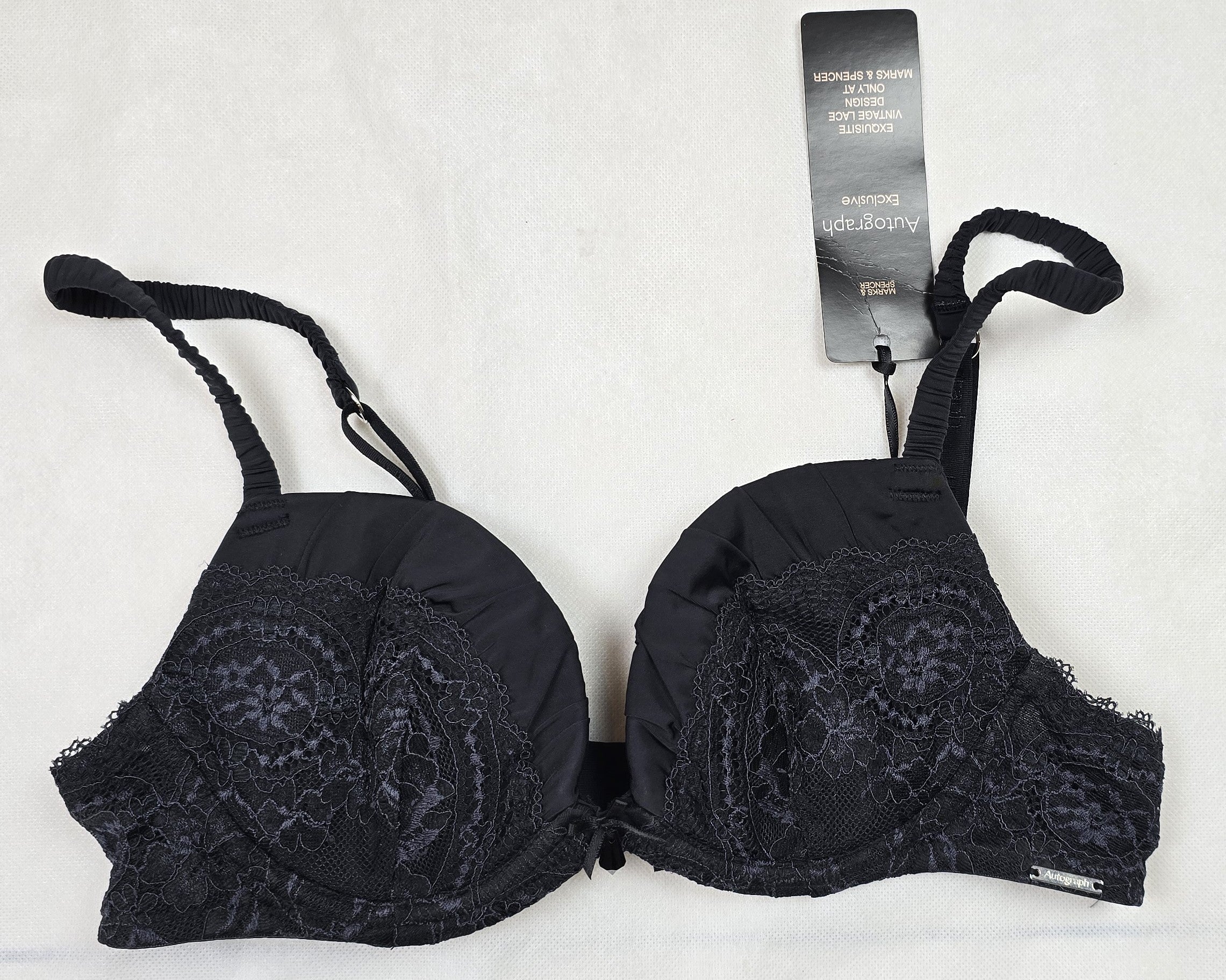 M&S Autograph Slinky Pleated Lace Padded Bra