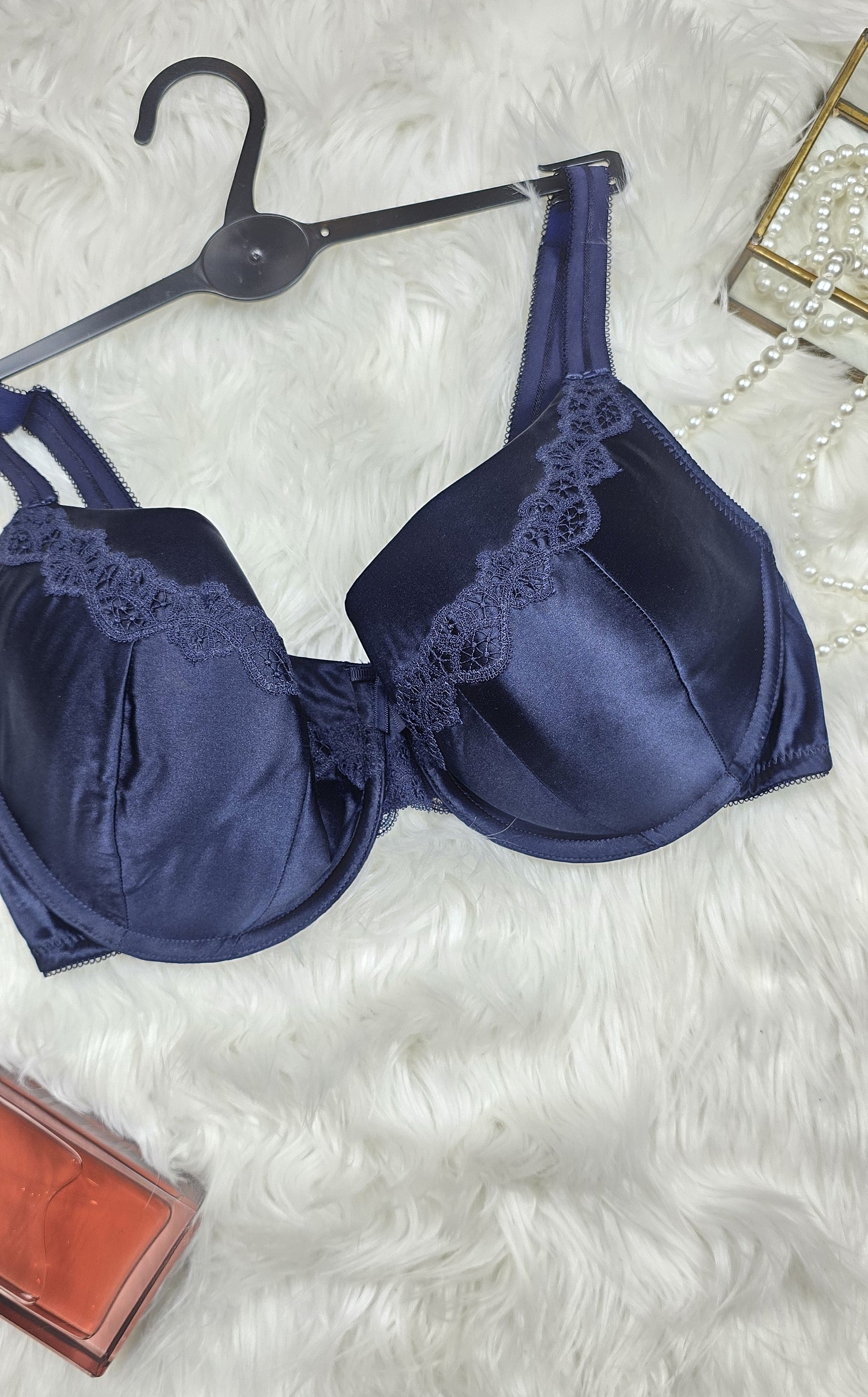 M&S Per Una Floral Lace Padded B-DD Bra with Silk