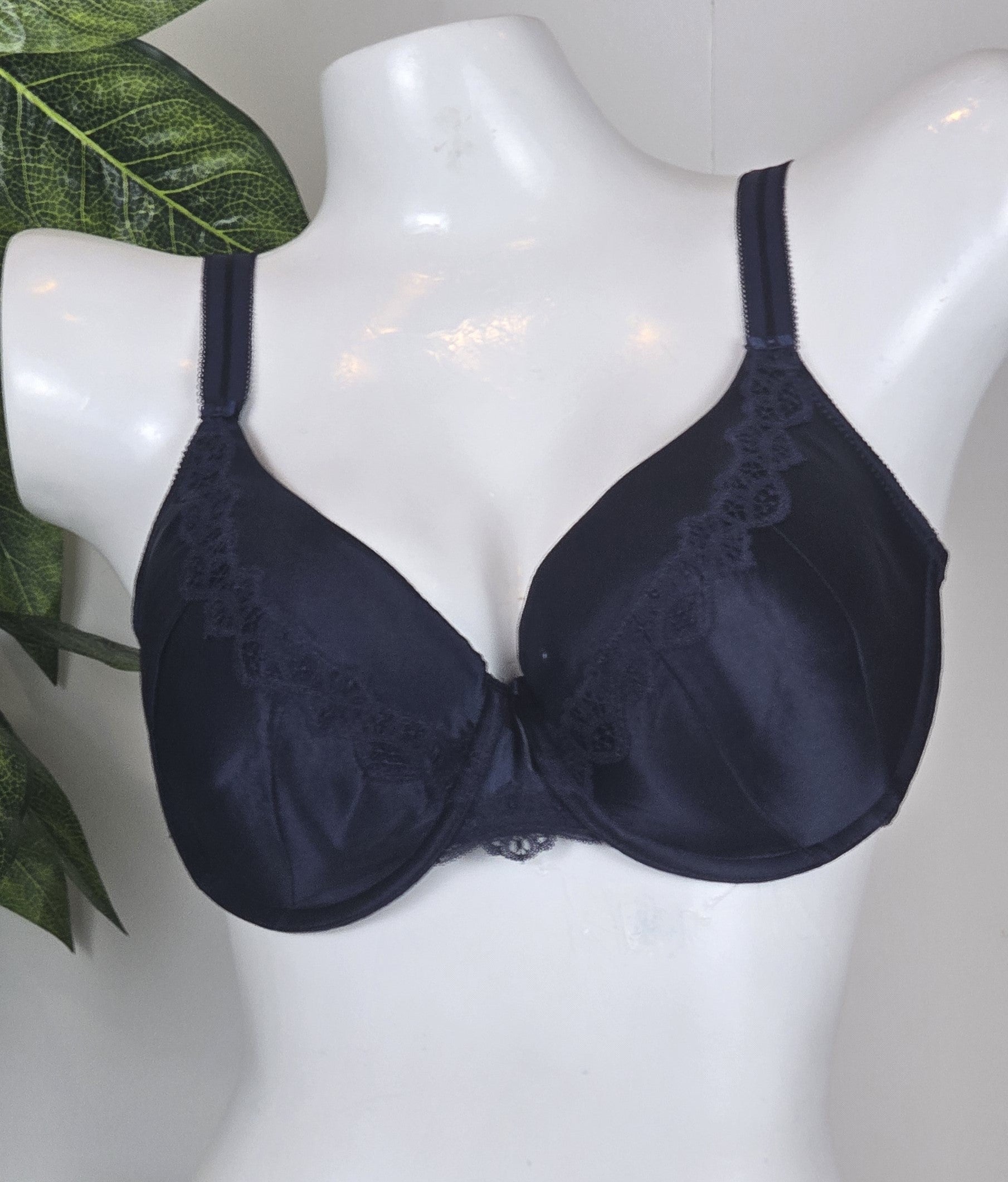 M&S Per Una Floral Lace Padded B-DD Bra with Silk