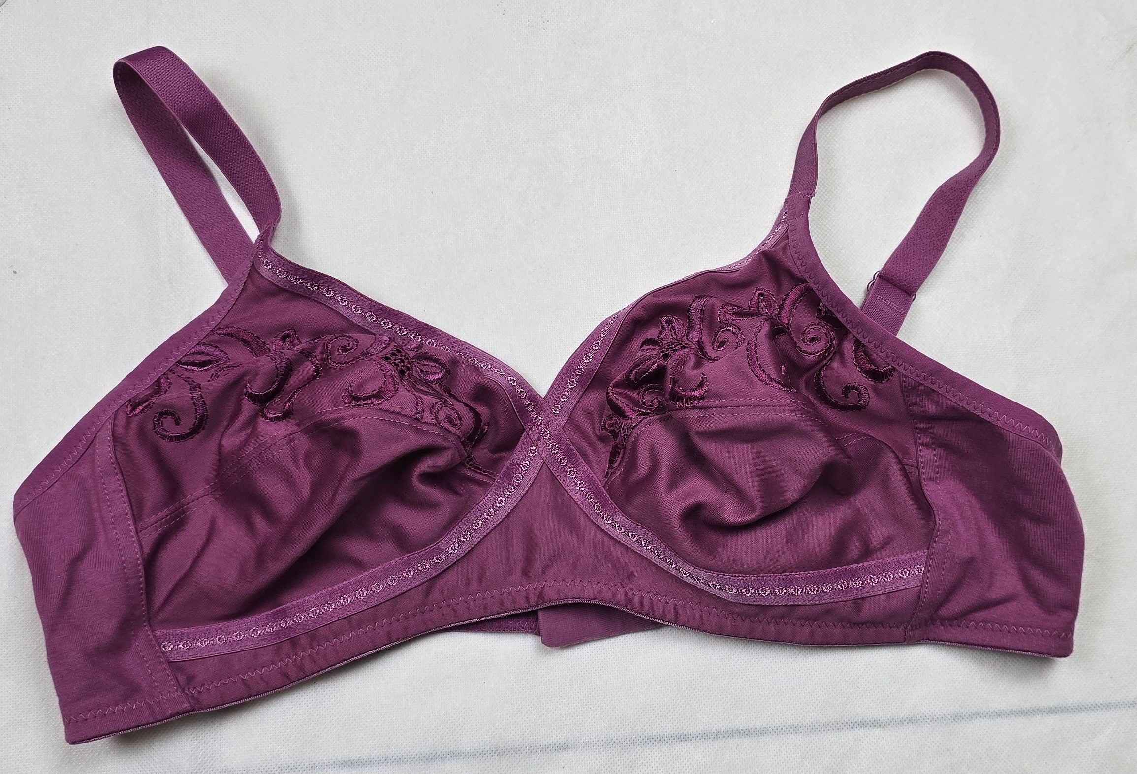 M&S Embroidered Crossover Non-Wired Full Cup Bra