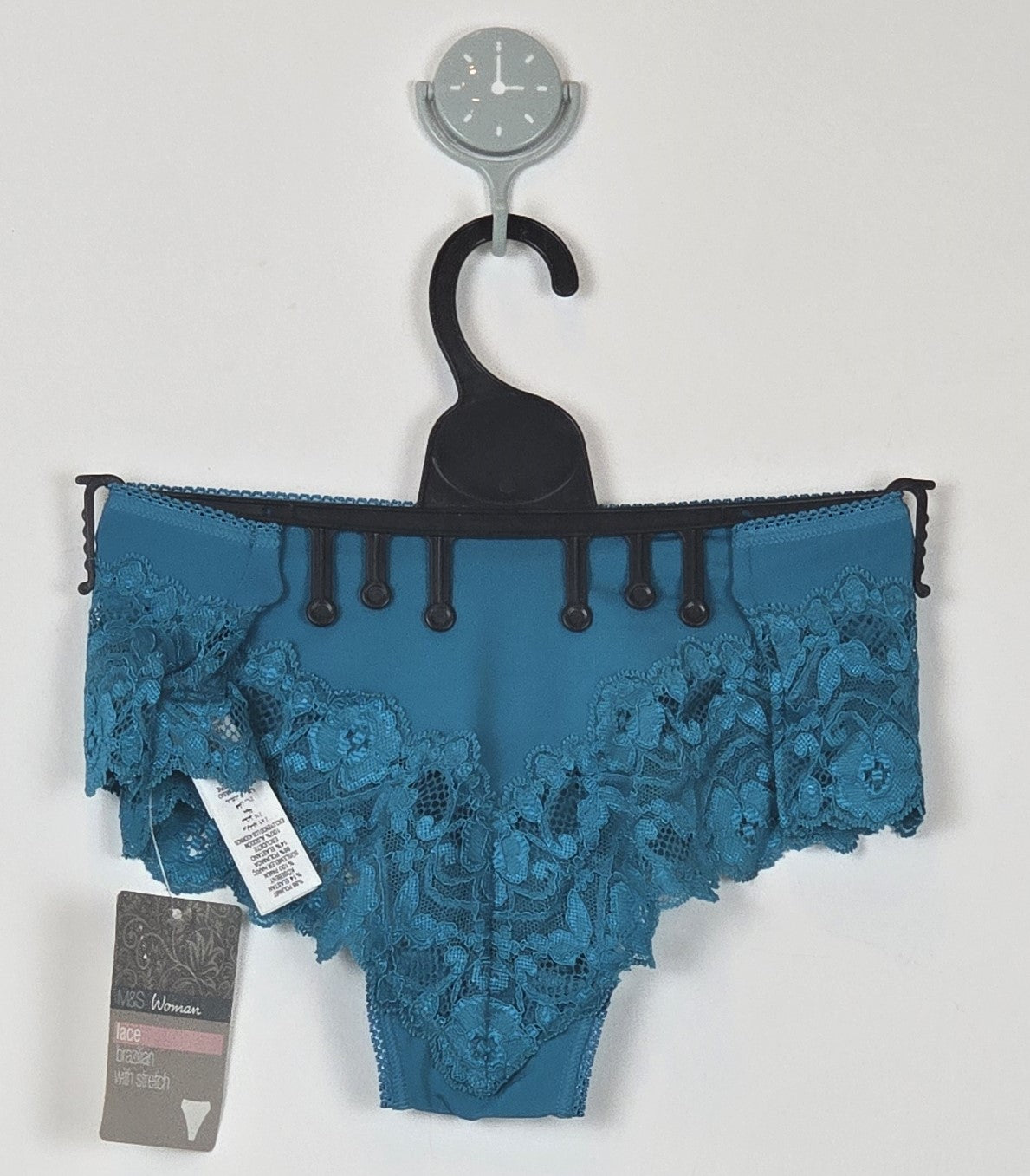 M&S Spot Print Floral Lace & Spotted Brazilian Knickers