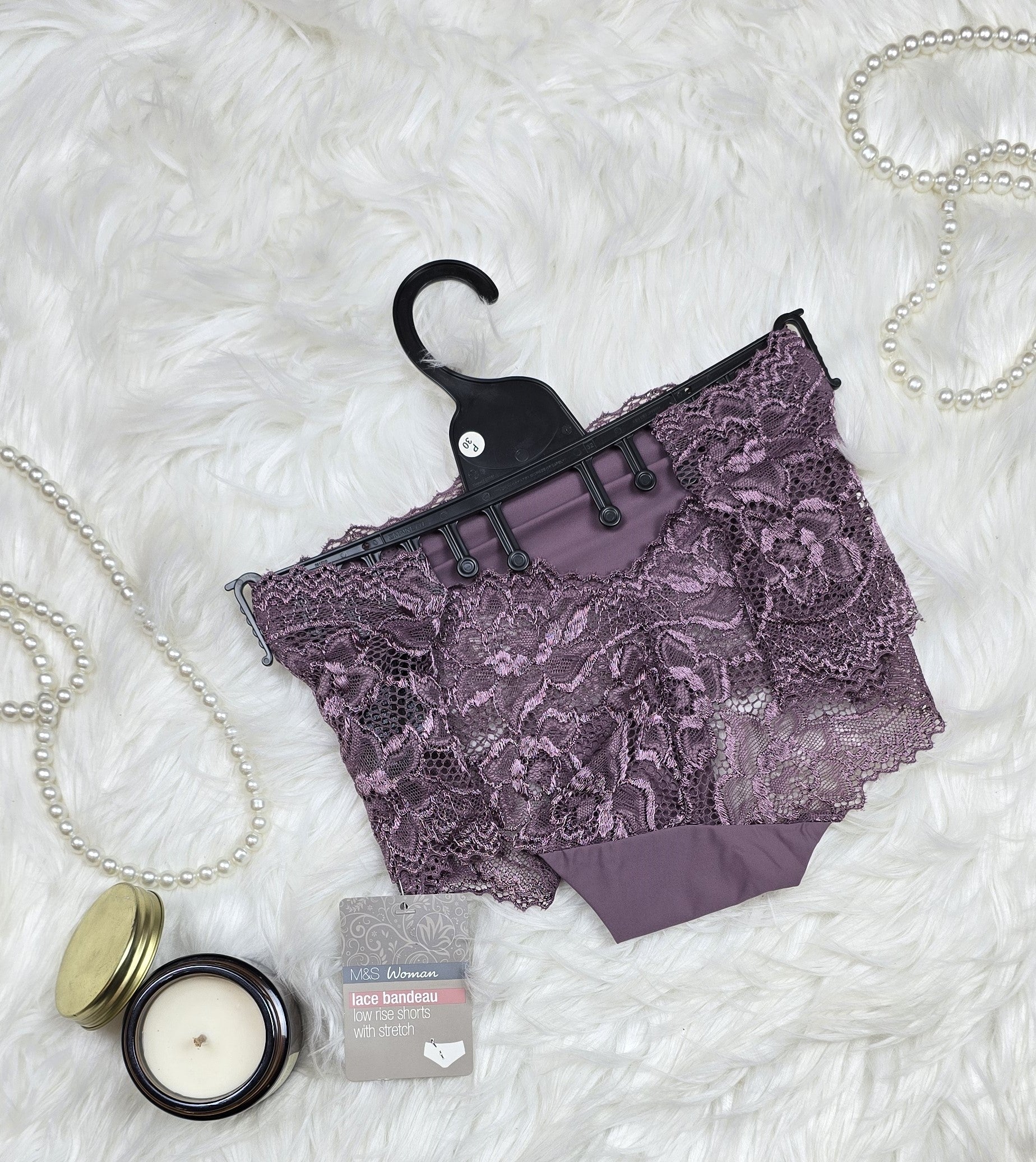 M&S Low Rise Floral Lace Bandeau Knickers