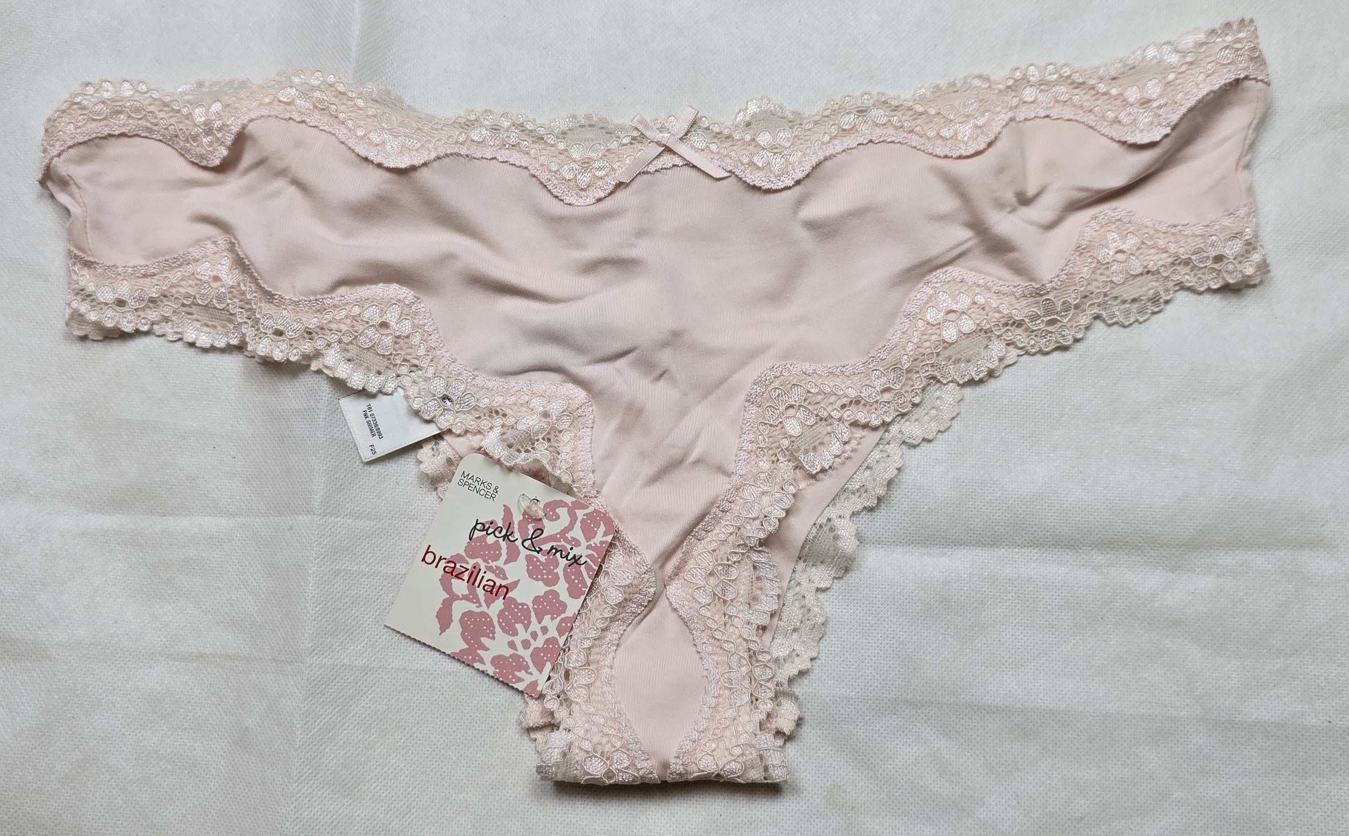 M&S Cut Out Lace Trim Brazilian Knickers