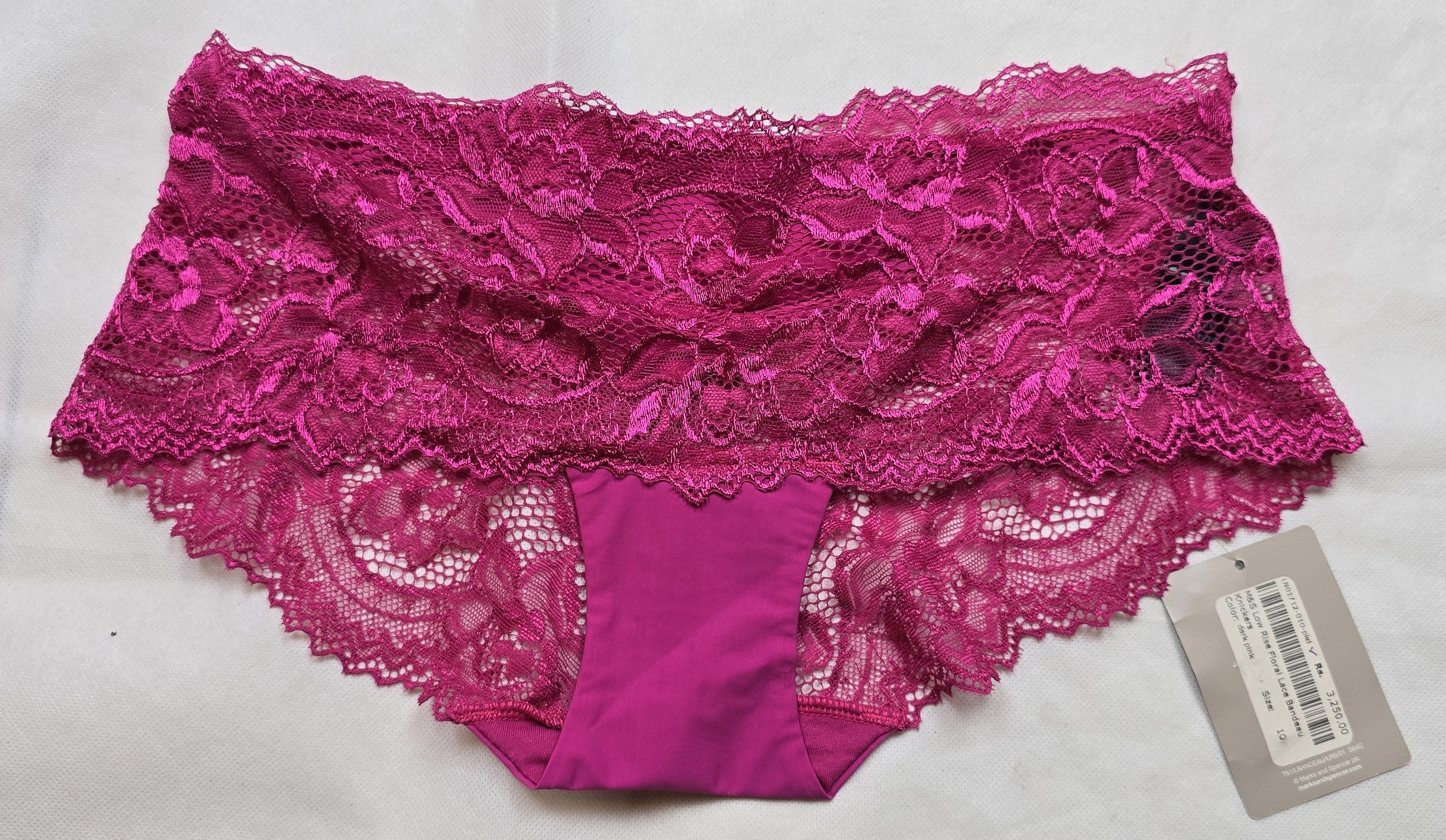 M&S Low Rise Floral Lace Bandeau Knickers