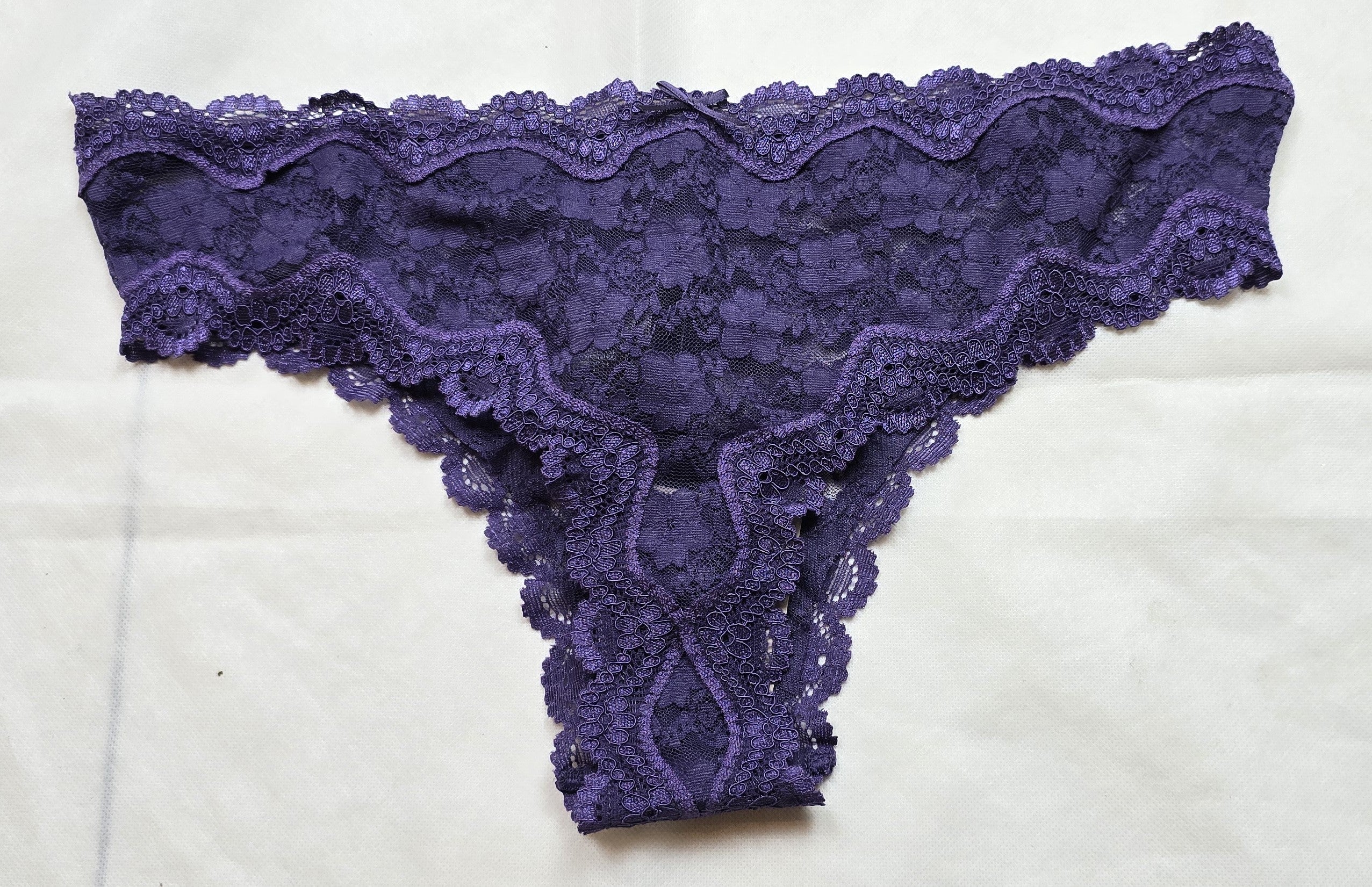 M&S Low Rise All Over Floral Lace Brazilian Knickers