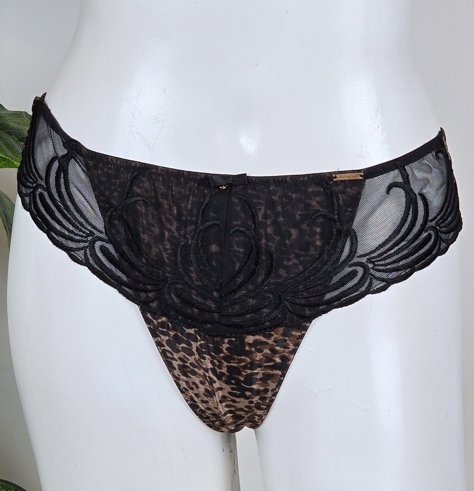 M&S Autograph Animal Print Embroidered Thong