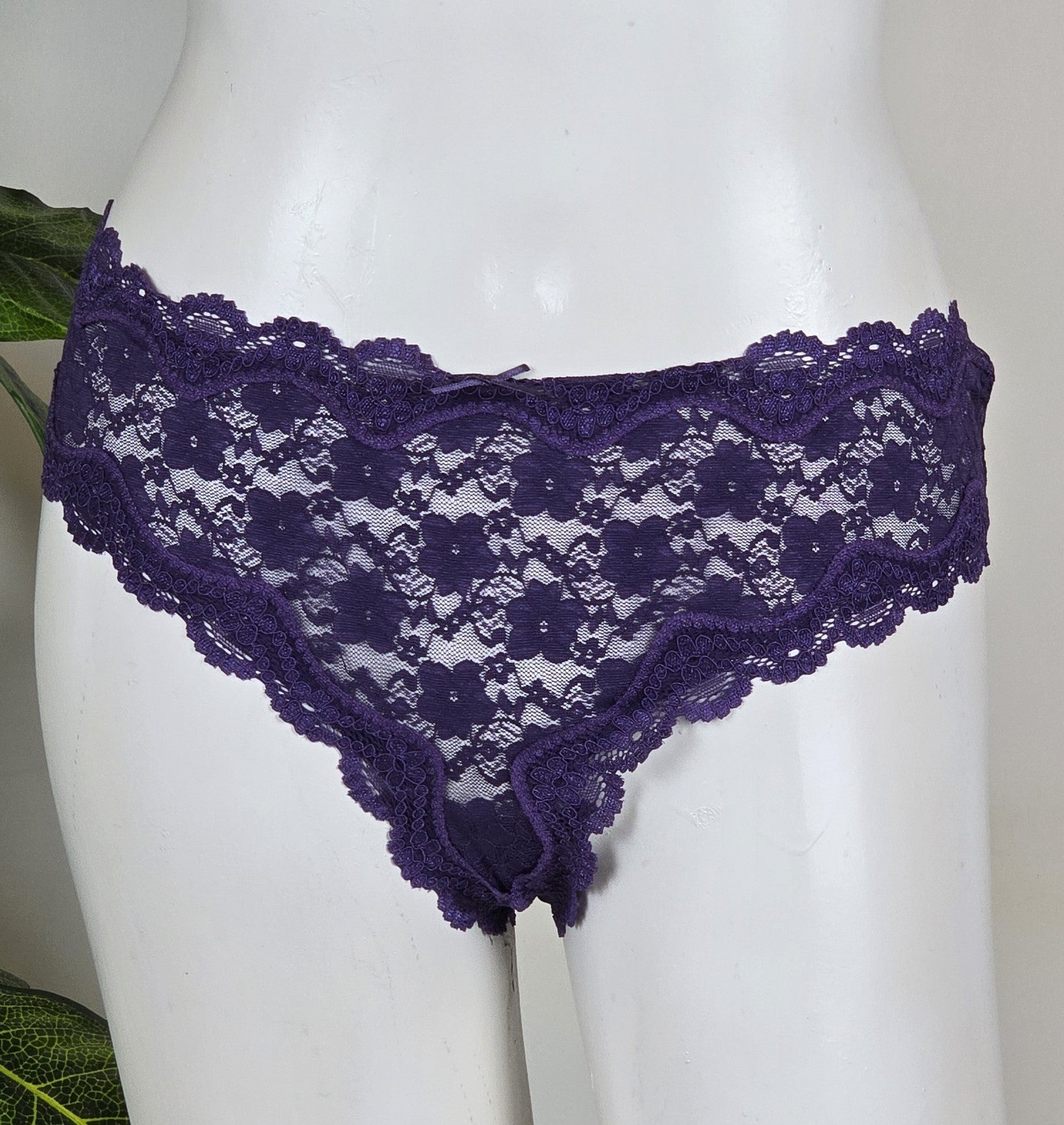 M&S Low Rise All Over Floral Lace Brazilian Knickers