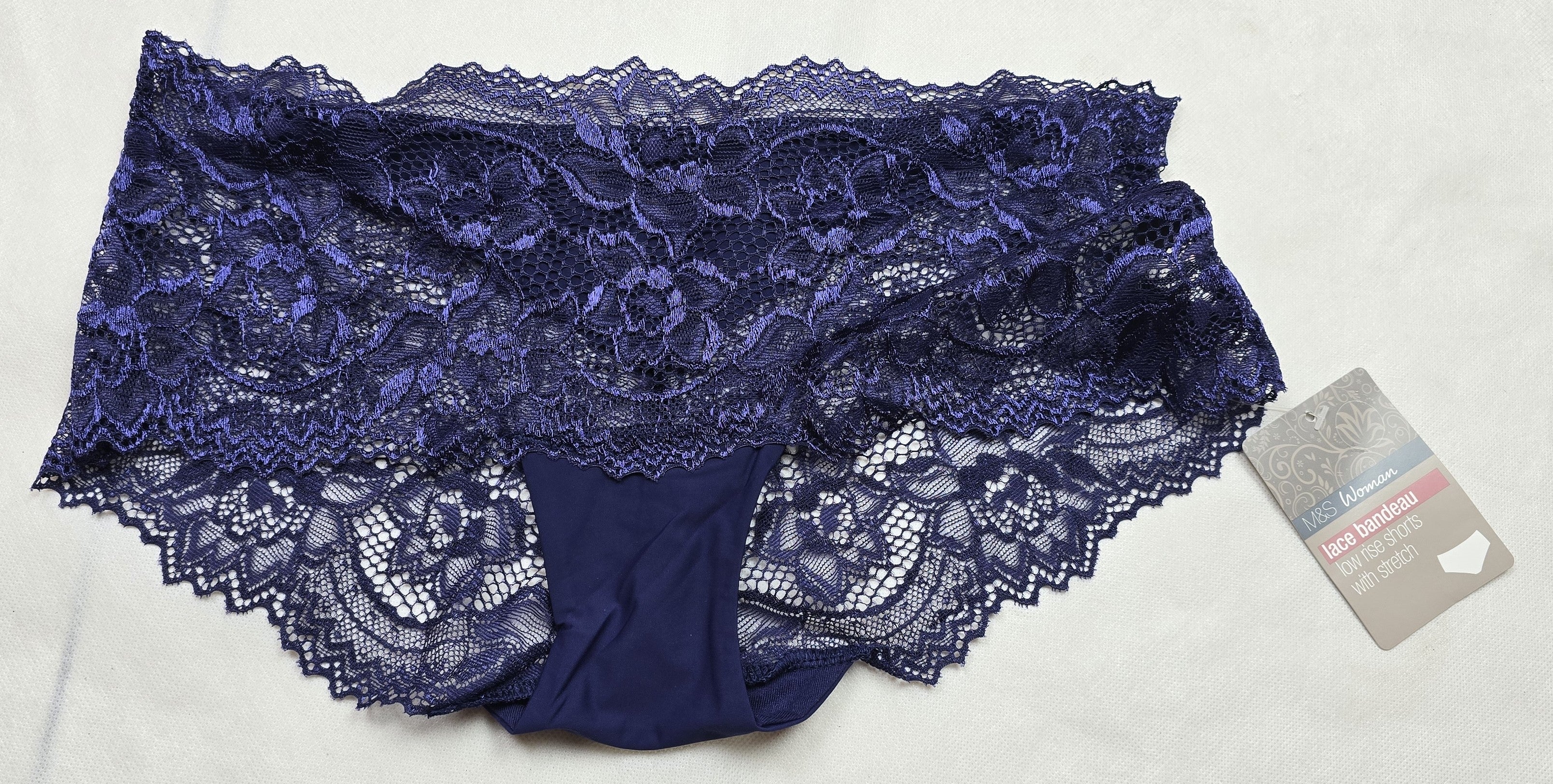 M&S High Rise Floral Lace Bandeau Knickers