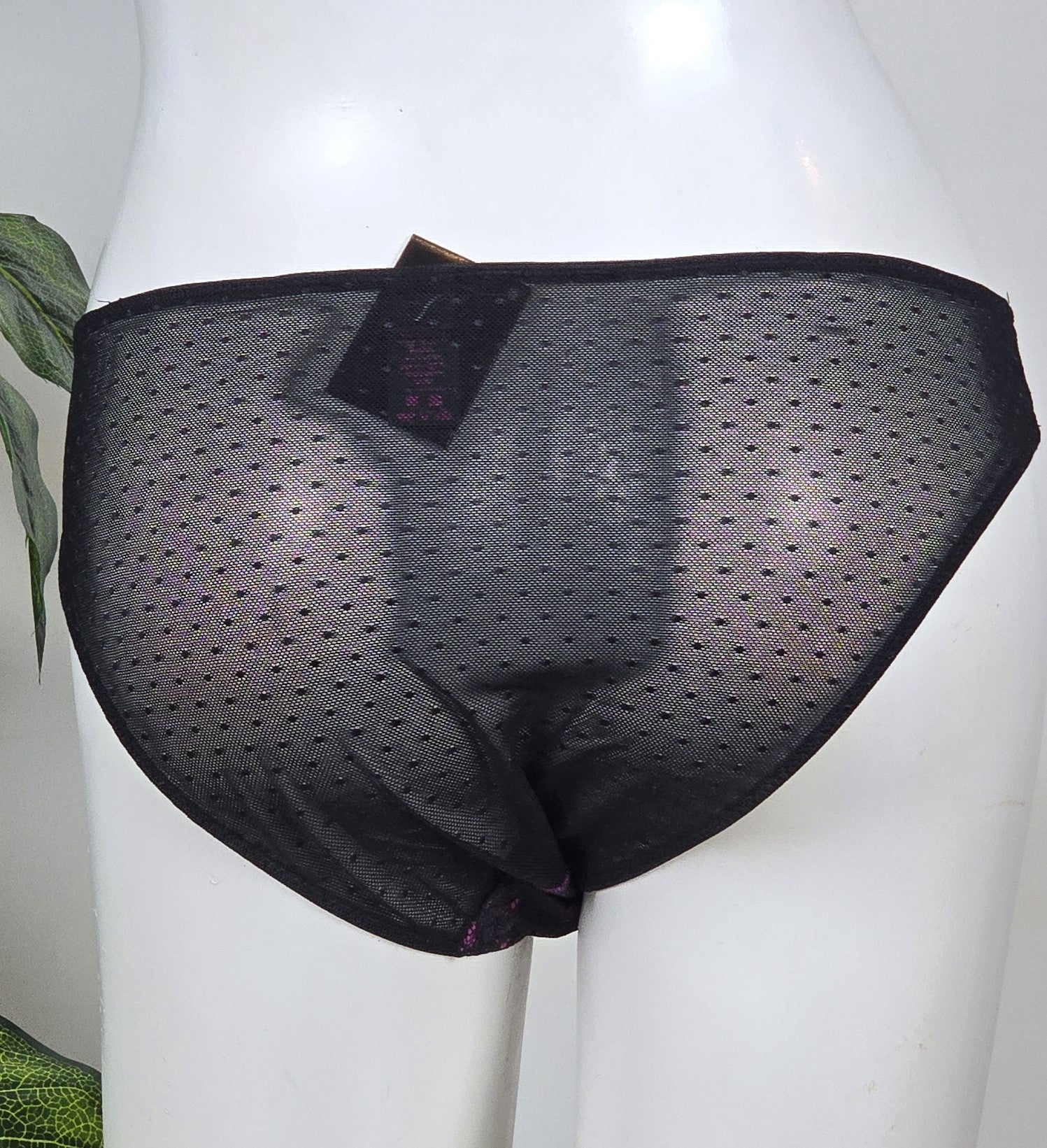 La Senza Jasmine Lace Black with Pink Brief