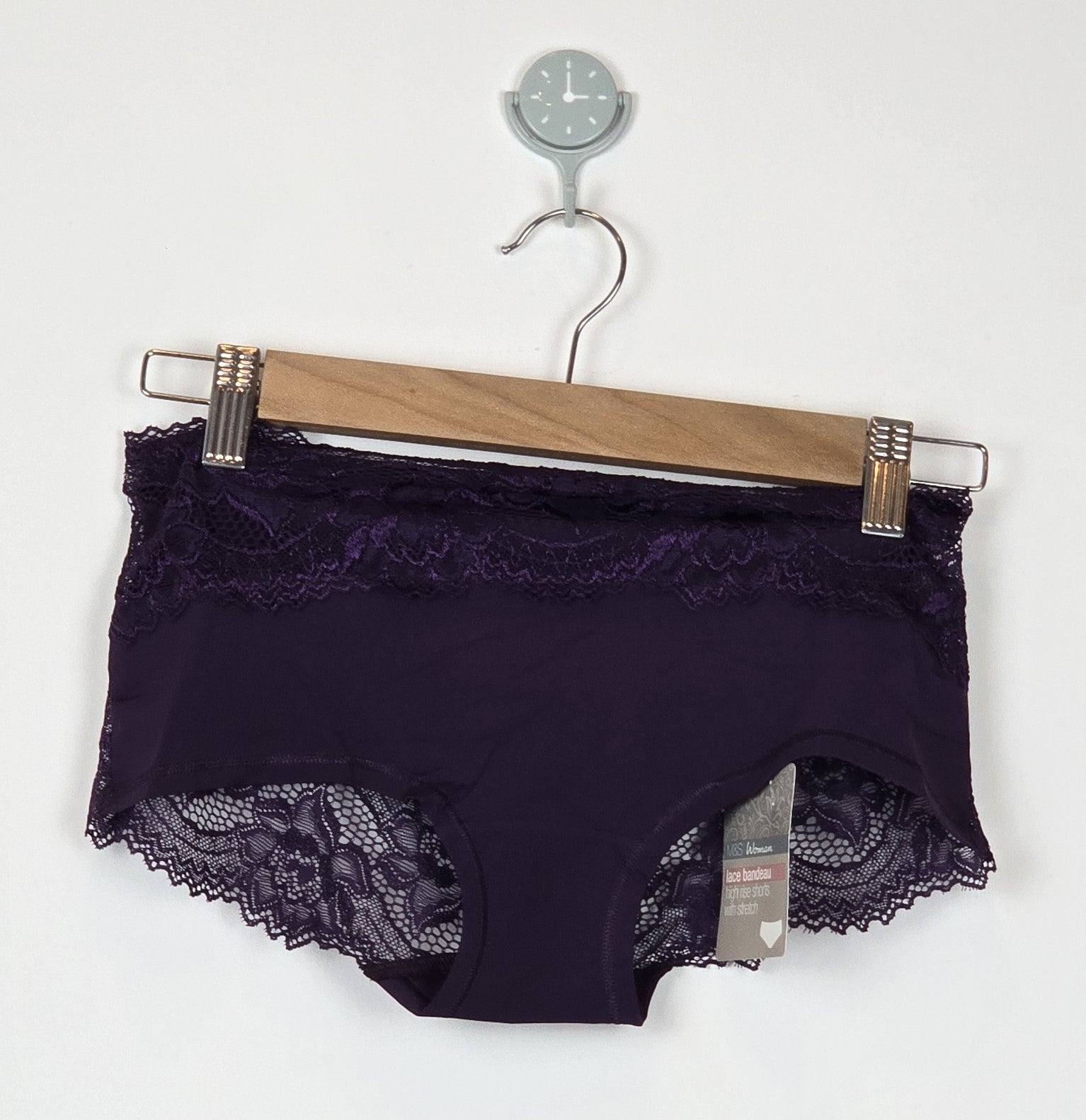 M&S High Rise Floral Lace Bandeau Shorts