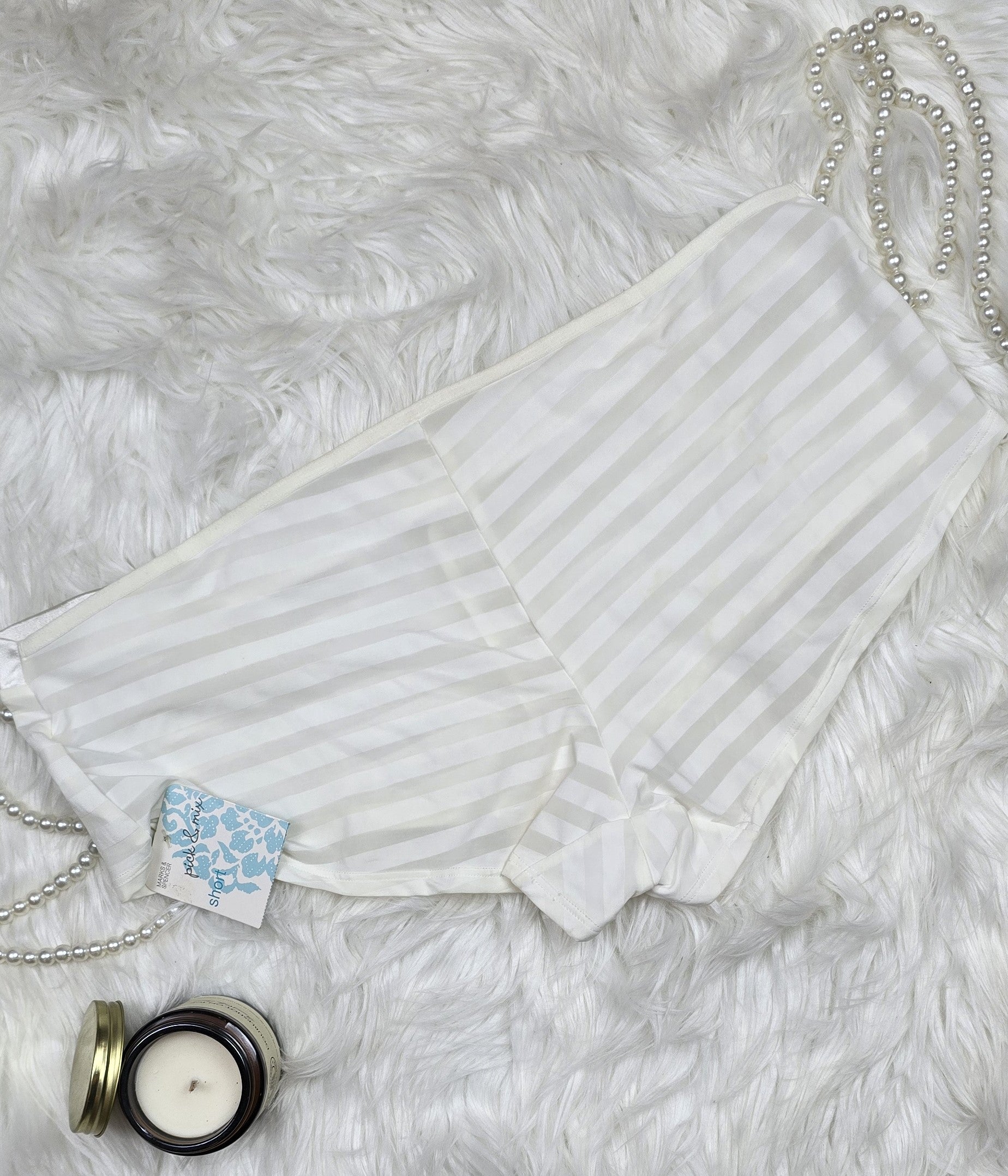 M&S Low Rise Lace Stripe Shorts