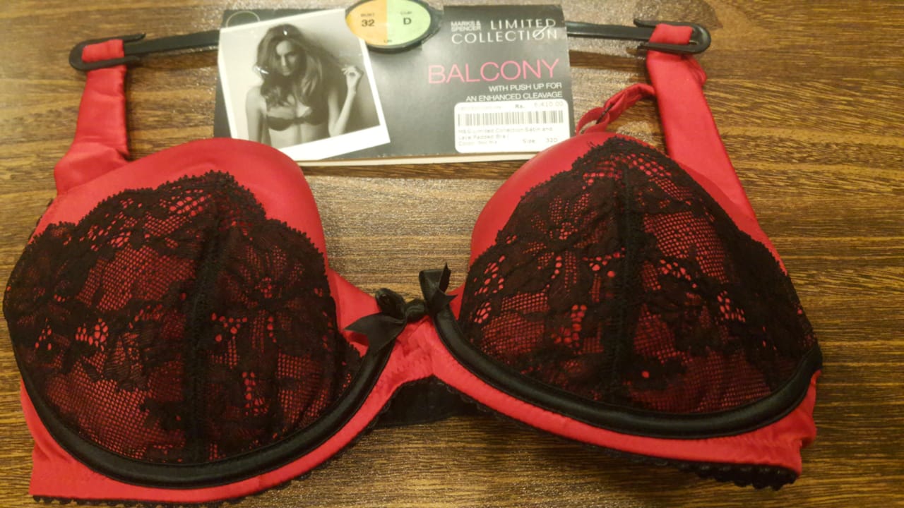 M&S Limited Collection Satin And Lace Padded Bra