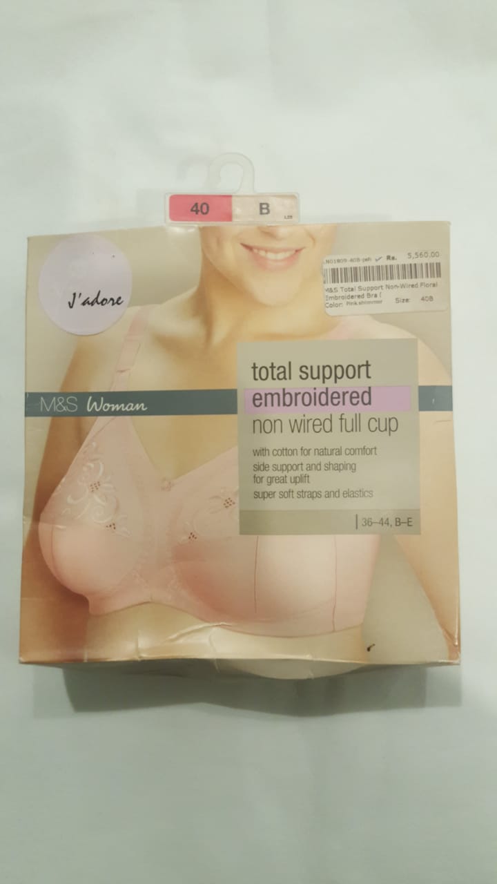 M&S Total Support Non-Wired Embroidered Bra