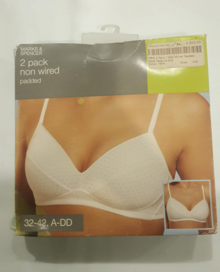 M&S Non-Wired Padded Spot Texture Bra